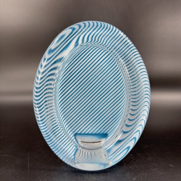 Mikasa Blue White Strips Picture Frame Polished Crystal Glass Made In Japan - Picture 8 of 13